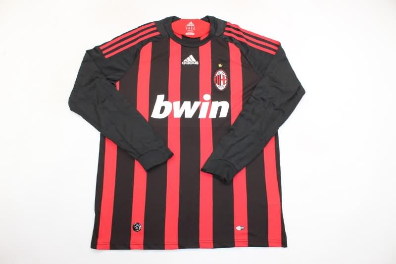 AAA Quality AC Milan 2008/09 Home Long Sleeve Retro Soccer Jersey