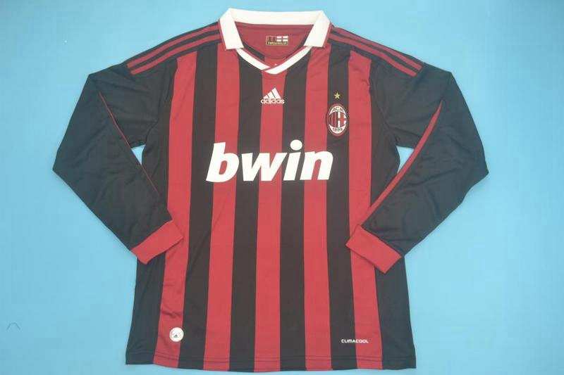 AAA Quality AC Milan 2009/10 Home Long Sleeve Retro Soccer Jersey