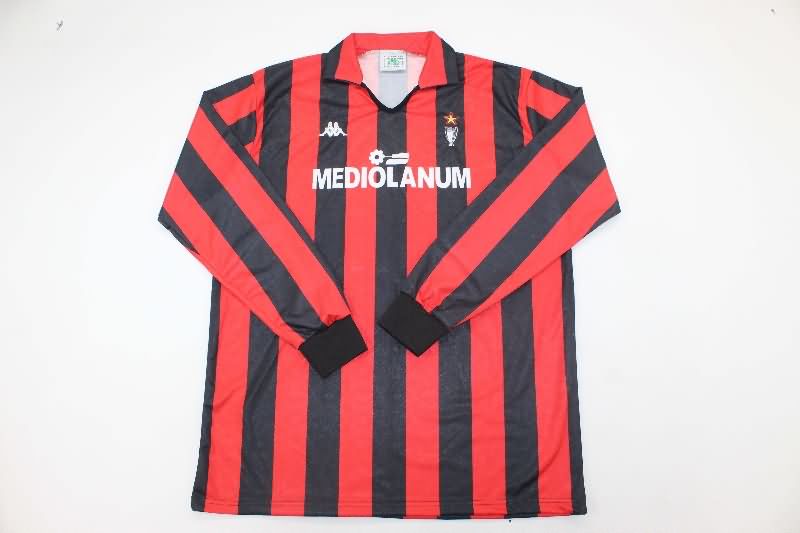 AAA Quality AC Milan 1988/89 Home Long Sleeve Retro Soccer Jersey