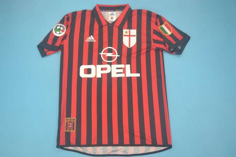 AAA Quality AC Milan 1999/00 Home Retro Soccer Jersey