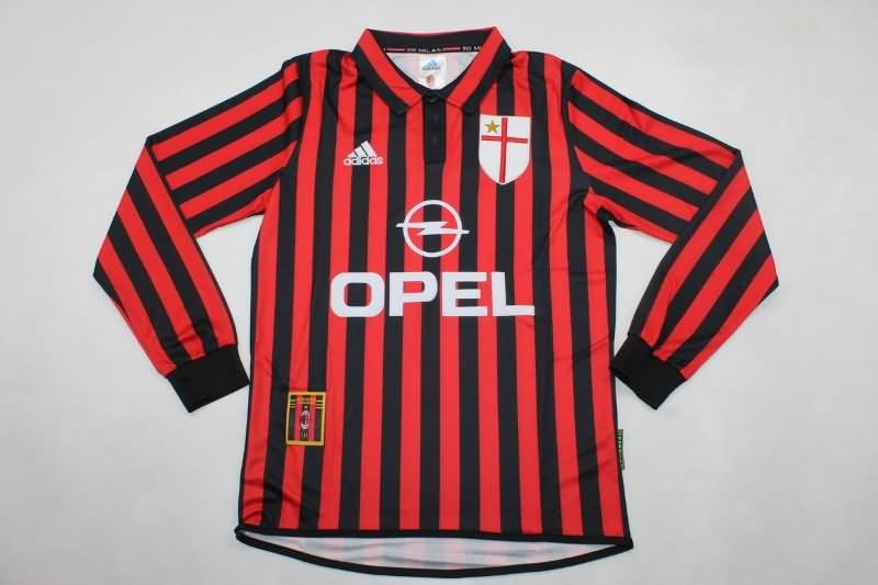 AAA Quality AC Milan 1999/00 Home Long Slevee Retro Soccer Jersey