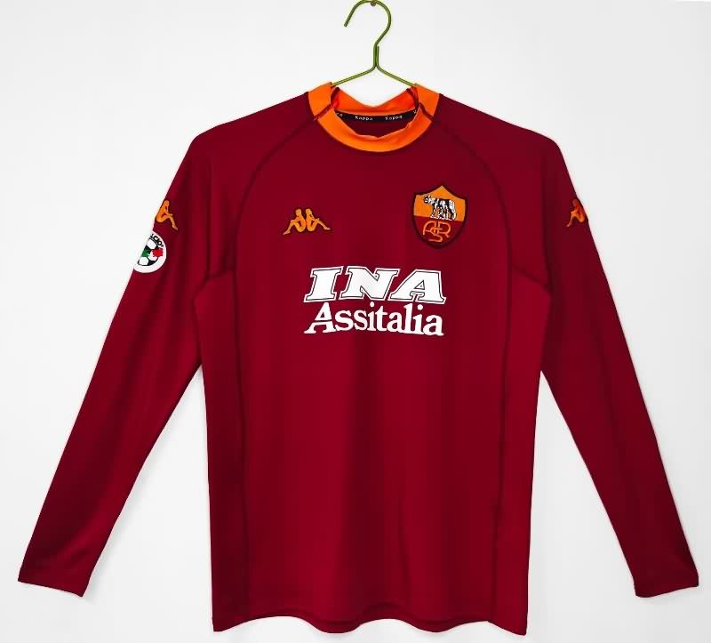 AAA Quality AS Roma 2000/01 Home Retro Long Sleeve Soccer Jersey