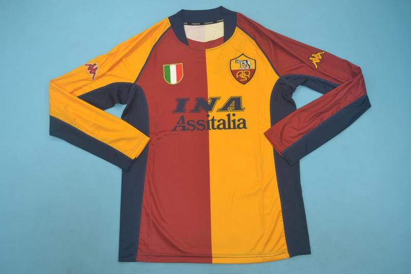 AAA Quality AS Roma 2001/02 Home Long Retro Soccer Jersey