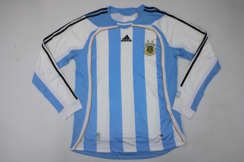 AAA Quality Argentina 2006 Home Long Sleeve Retro Soccer Jersey