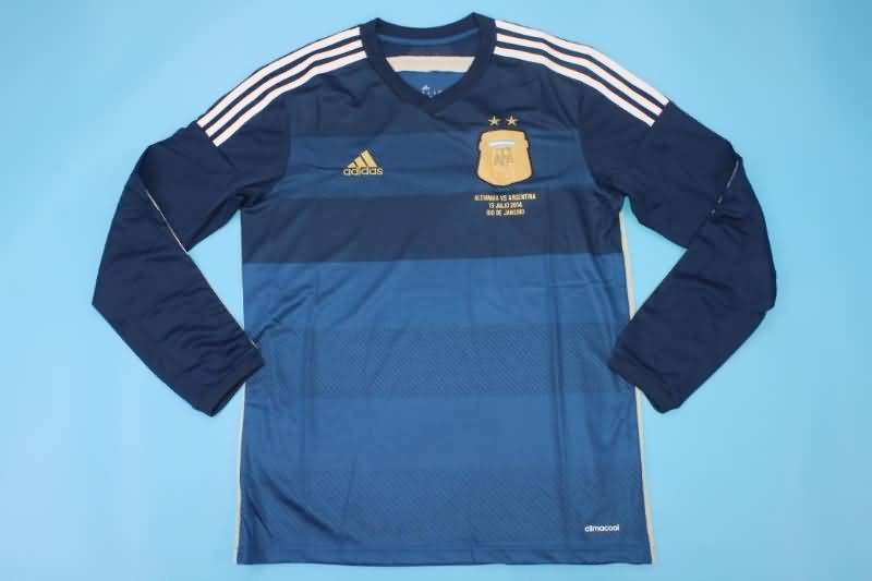 AAA Quality Argentina 2014 Away Long Sleeve Retro Soccer Jersey