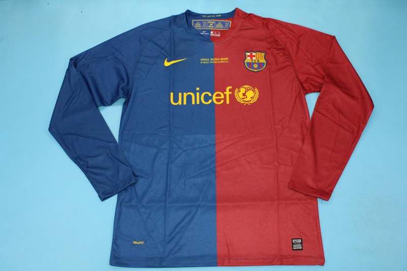 AAA Quality Barcelona 2008/09 Home Long Slevee Retro Soccer Jersey