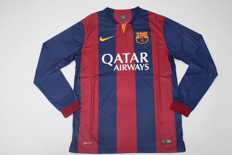 AAA Quality Barcelona 2014/15 Home Long Sleeve Retro Soccer Jersey