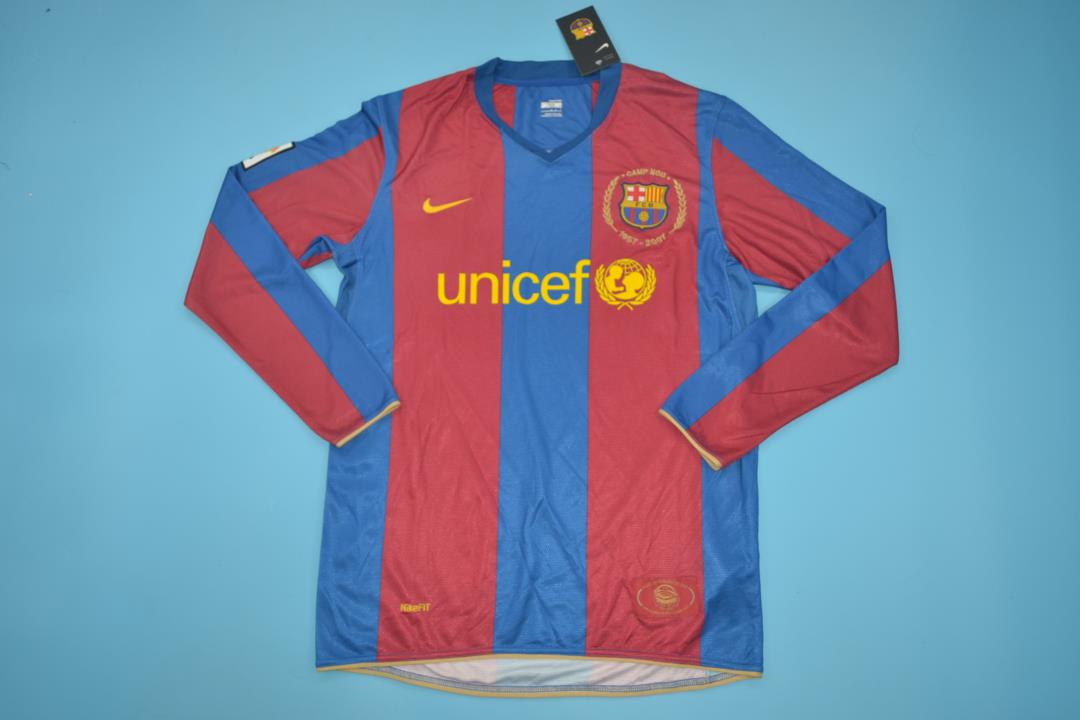 AAA Quality Barcelona 2007/08 Home Long Retro Soccer Jersey