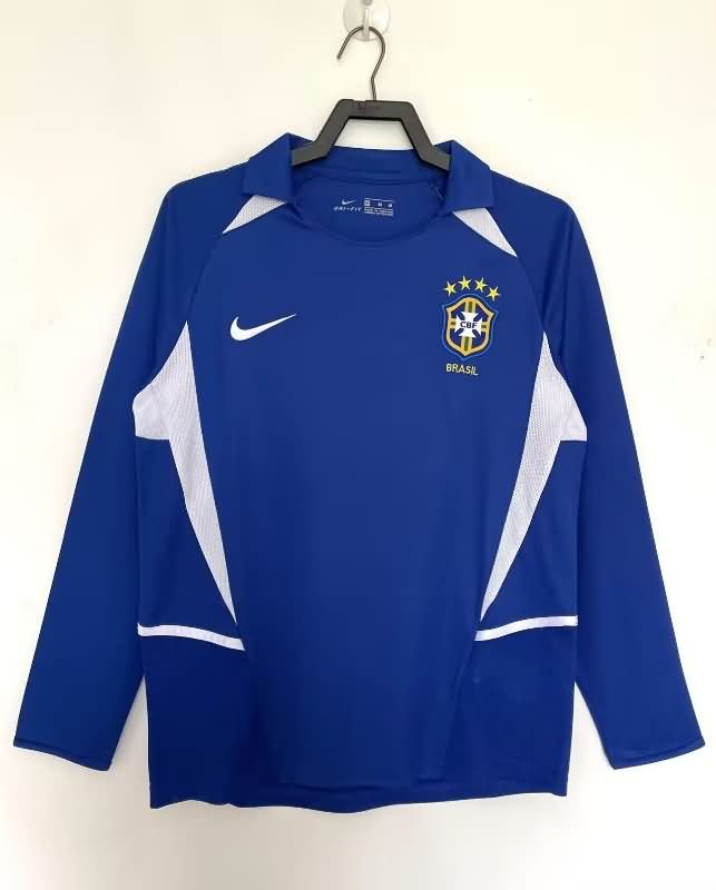 AAA Quality Brazil 2002 Away Long Sleeve Retro Soccer Jersey