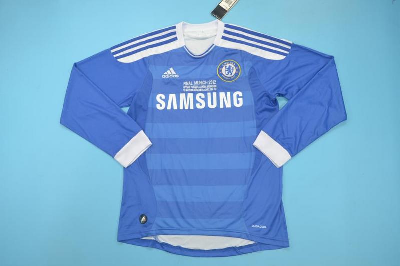 AAA Quality Chelsea 11/12 Home UCL Final Retro L/S Soccer Jersey
