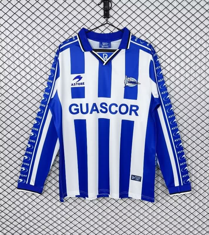 AAA Quality Deportivo Alaves 1998/99 Home Retro Long Sleeve Soccer Jersey