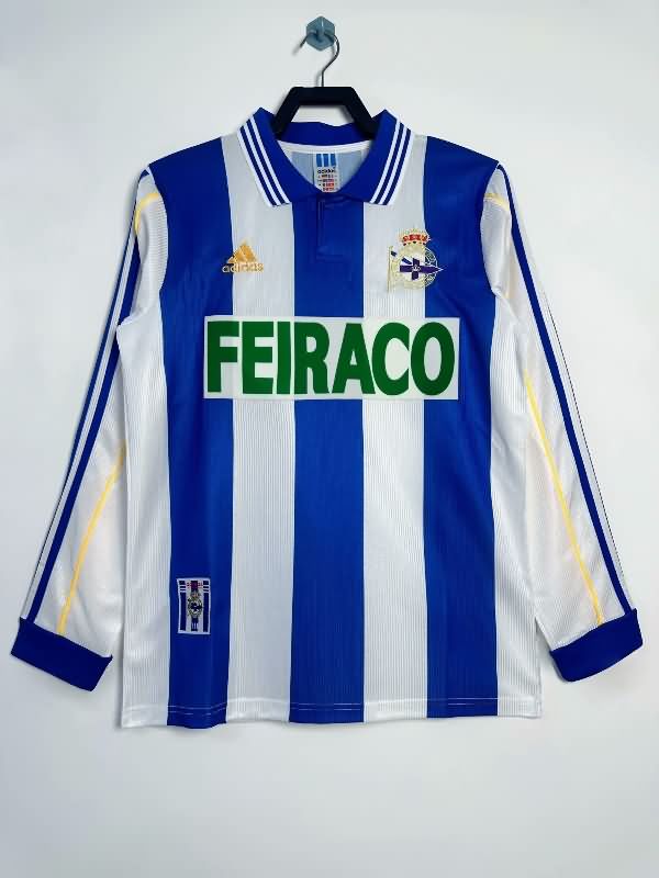 AAA Quality Deportivo La Coruna 1999/00 Home Long Sleeve Retro Soccer Jersey