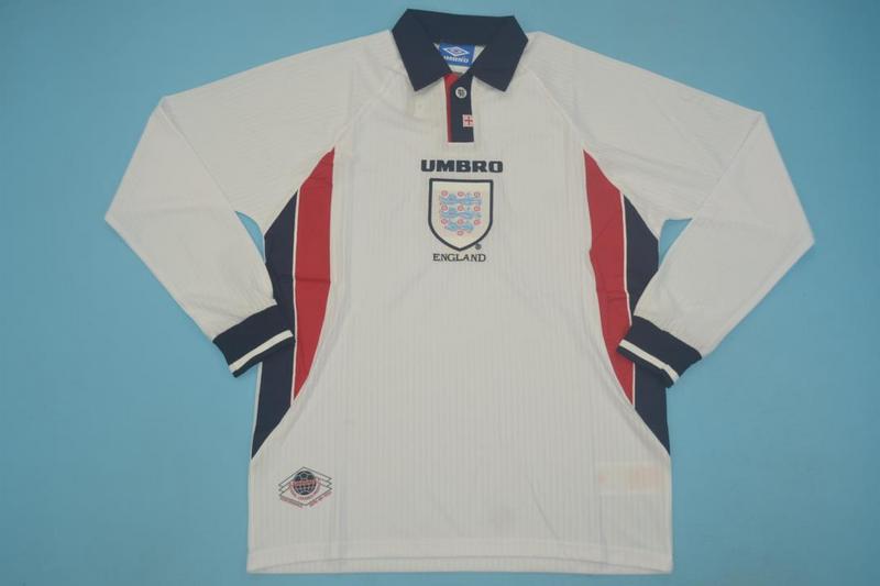 AAA Quality England 1998 Home Long Sleeve Retro Soccer Jersey