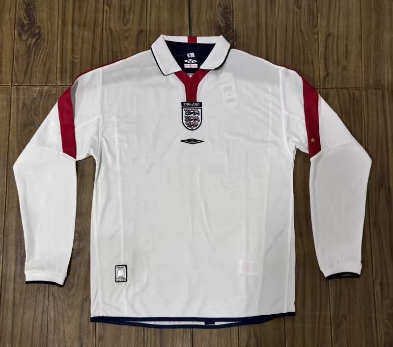 AAA Quality England 2004 Home Long Sleeve Retro Soccer Jersey