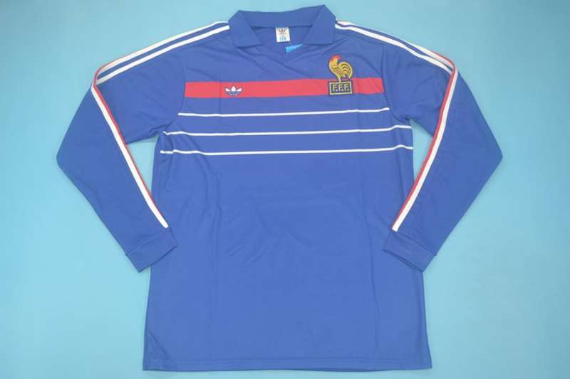 AAA Quality France 1984 Home Long Sleeve Retro Soccer Jersey