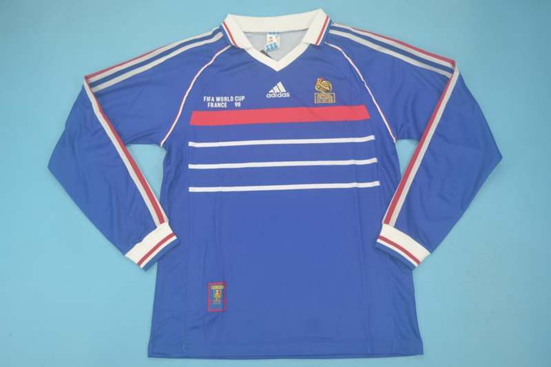 AAA Quality France 1998 Home Long Sleeve Retro Soccer Jersey