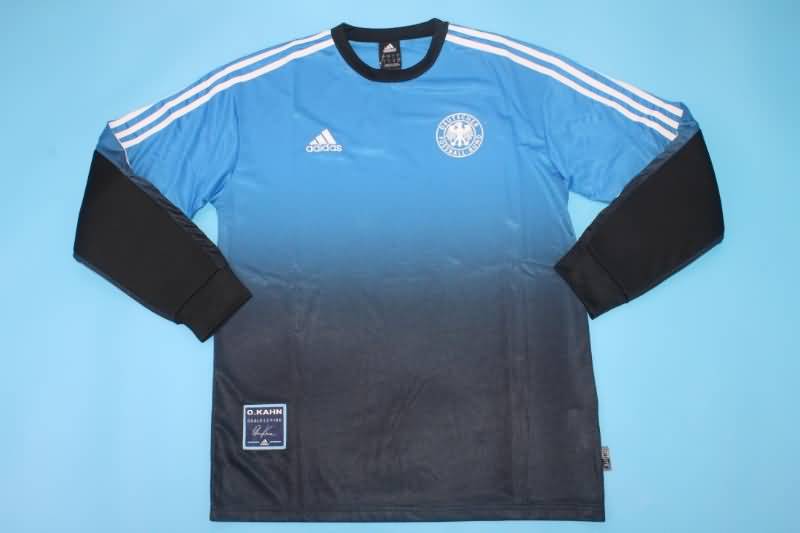 AAA Quality Germany 2002 Goalkeeper Black Blue Long Retro Soccer Jersey