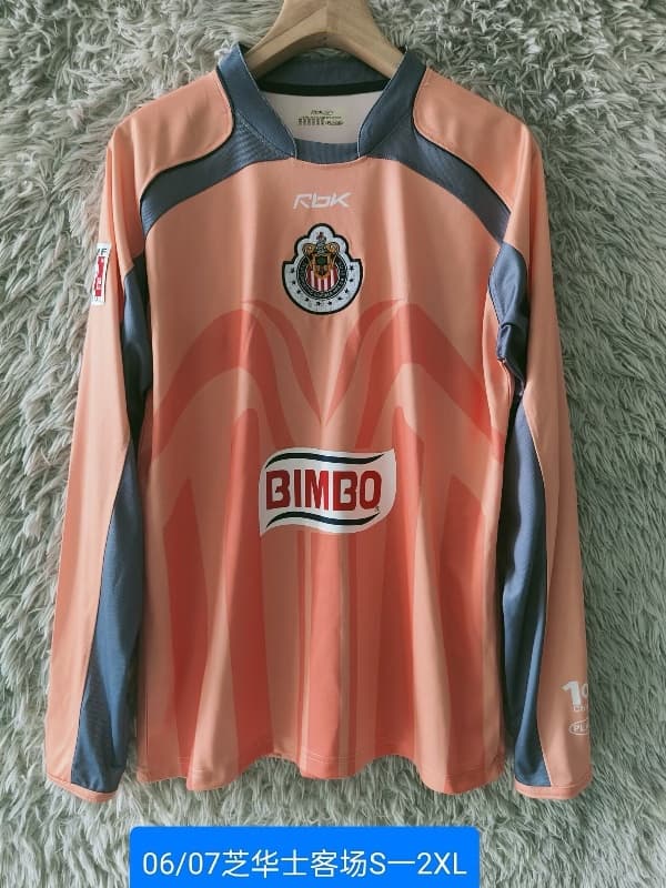AAA Quality Guadalajara 2006/07 Goalkeeper Pink Long Sleeve Retro Soccer Jersey AAA Quality Guadalajara 2006/07 Goalkeeper Pink Long Sleeve Retro Soccer Jersey
