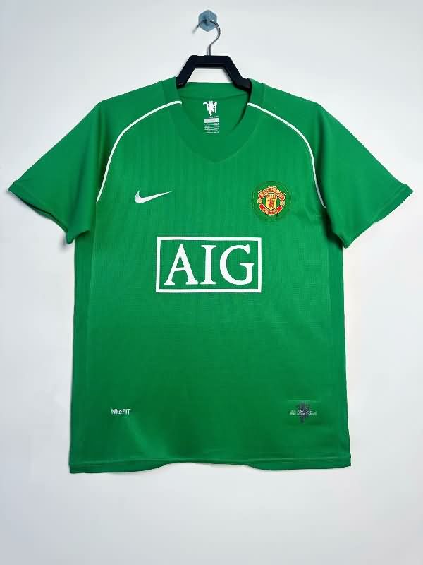AAA Quality Manchester United 2007/08 Goalkeeper Green Retro Soccer Jersey