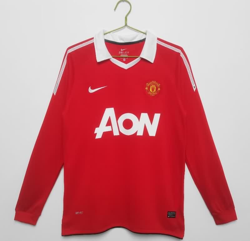AAA Quality Manchester United 2010/11 Home Long Sleeve Retro Soccer Jersey