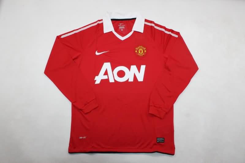 AAA Quality Manchester United 2010/11 Home Long Sleeve Retro Soccer Jersey