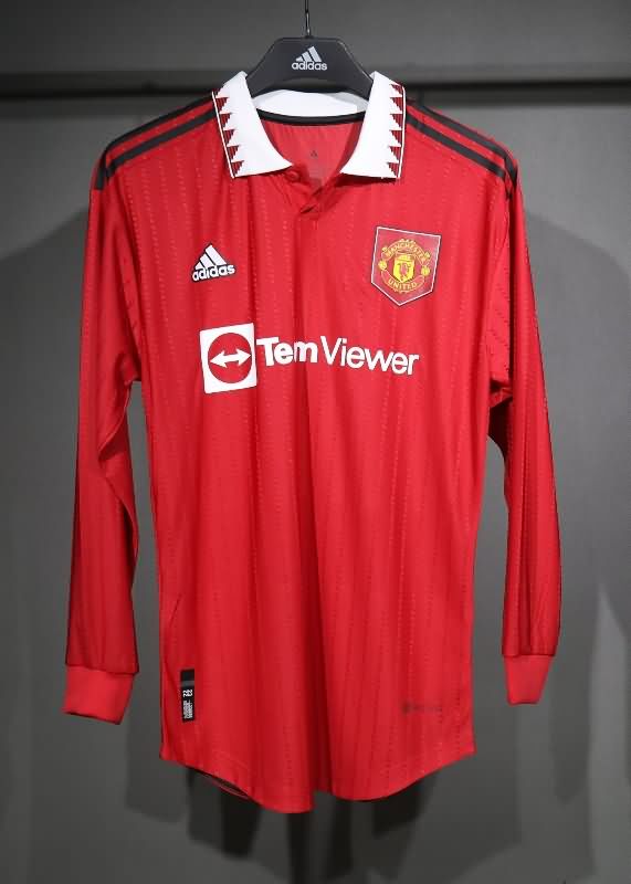 AAA Quality Manchester United 2022/23 Home Long Sleeve Retro Soccer Jersey (Player)