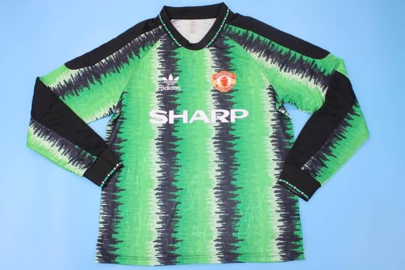 AAA Quality Manchester United 1990/92 GK Green Long Retro Soccer Jersey