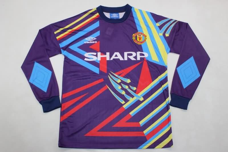 AAA Quality Manchester United 1992/93 GK Purples Long Retro Soccer Jersey