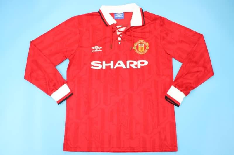 AAA Quality Manchester United 1992/94 Home Long Sleeve Retro Soccer Jersey