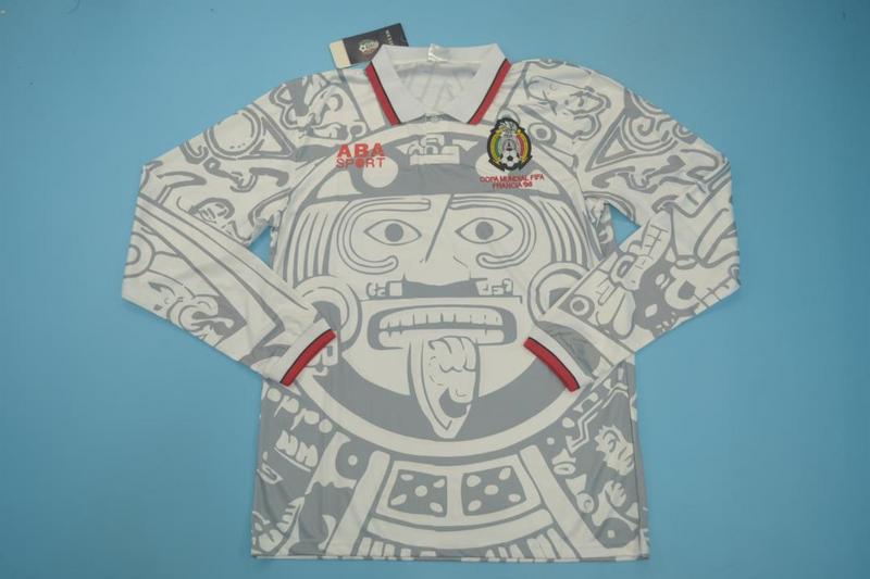 AAA Quality Mexico 1998 Away Long Sleeve Retro Soccer Jersey