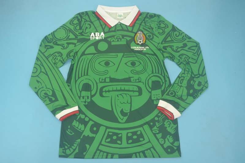 AAA Quality Mexico 1998 Home Long Sleeve Retro Soccer Jersey