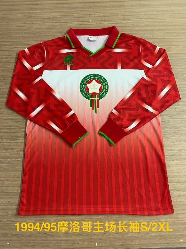 AAA Quality Morocco 1994/95 Home Retro Long Sleeve Soccer Jersey