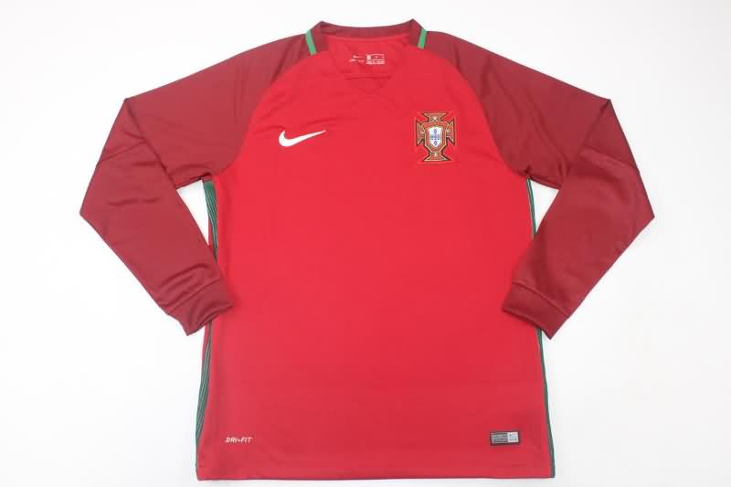 AAA Quality Portugal 2016/17 Home Long Sleeve Retro Soccer Jersey