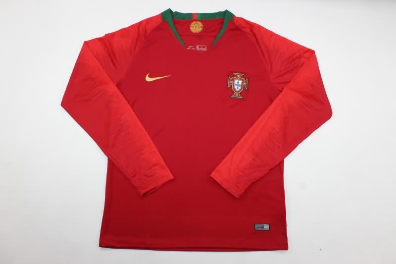 AAA Quality Portugal 2018 Home Long Sleeve Retro Soccer Jersey