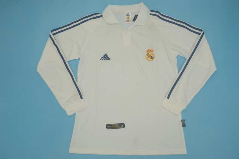 AAA Quality Real Madrid 2001/02 Home Long Retro Soccer Jersey