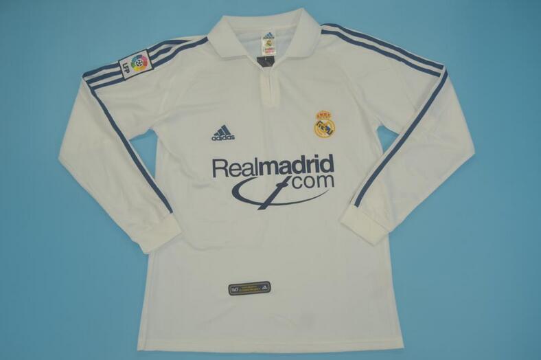 AAA Quality Real Madrid 2001/02 Home Long Jersey(Sponsor)