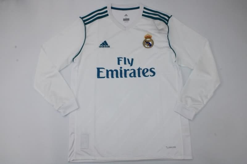 AAA Quality Real Madrid 2017/18 Home Long Sleeve Retro Soccer Jersey