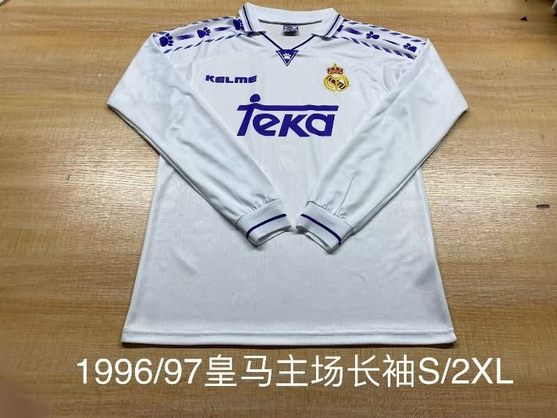 AAA Quality Real Madrid 1996/97 Home Long Sleeve Retro Soccer Jersey