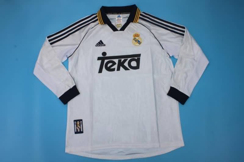 AAA Quality Real Madrid 1998/00 Home Long Slevee Retro Soccer Jersey