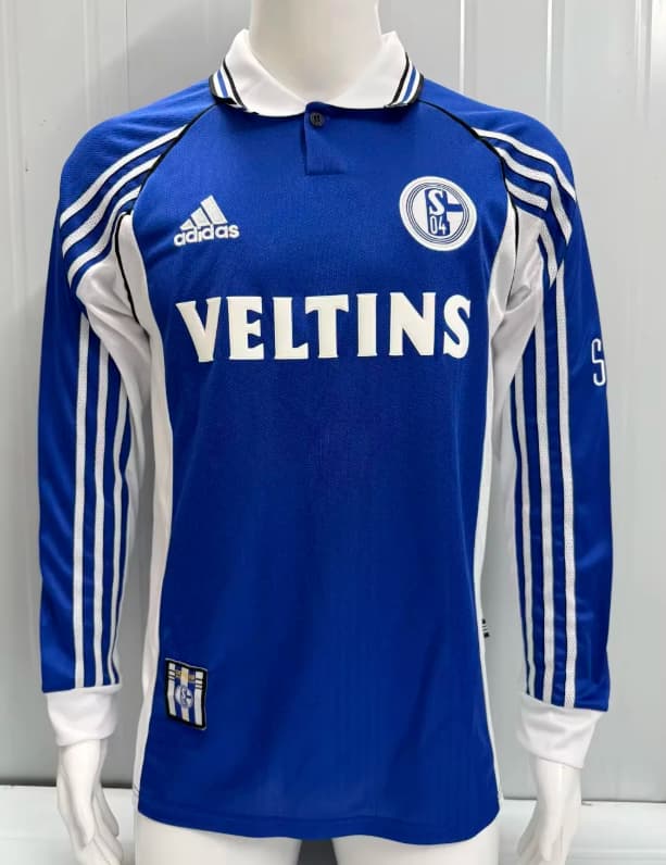 AAA Quality Schalke 04 1998/2000 Home Retro Long Sleeve Soccer Jersey