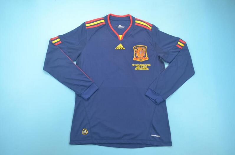 AAA Quality Spain 2010 Final Away Long Retro Soccer Jersey