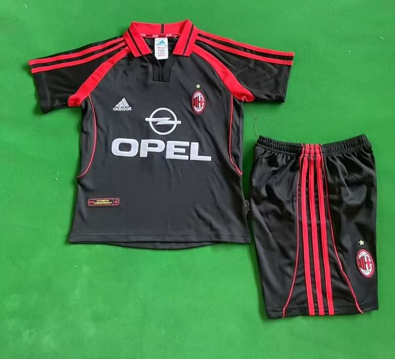 Kids AC Milan 2000/01 Third Soccer Jersey And Shorts
