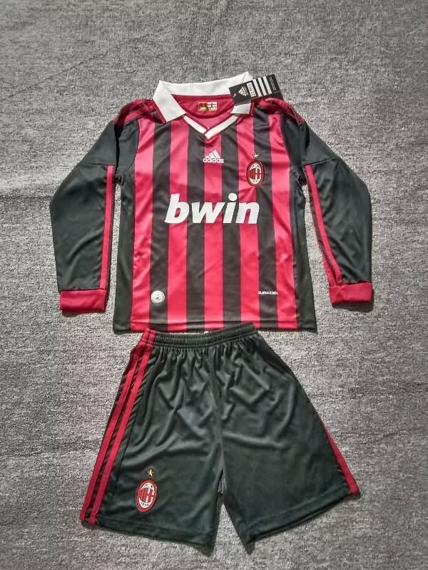 Kids AC Milan 2009/10 Home Long Sleeve Soccer Jersey And Shorts Kids AC Milan 2009/10 Home Long Sleeve Soccer Jersey And Shorts
