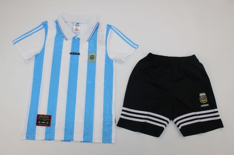 Kids Argentina 1994 Home Soccer Jersey And Shorts