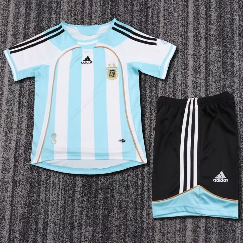 Kids Argentina 2006 Home Soccer Jersey And Shorts