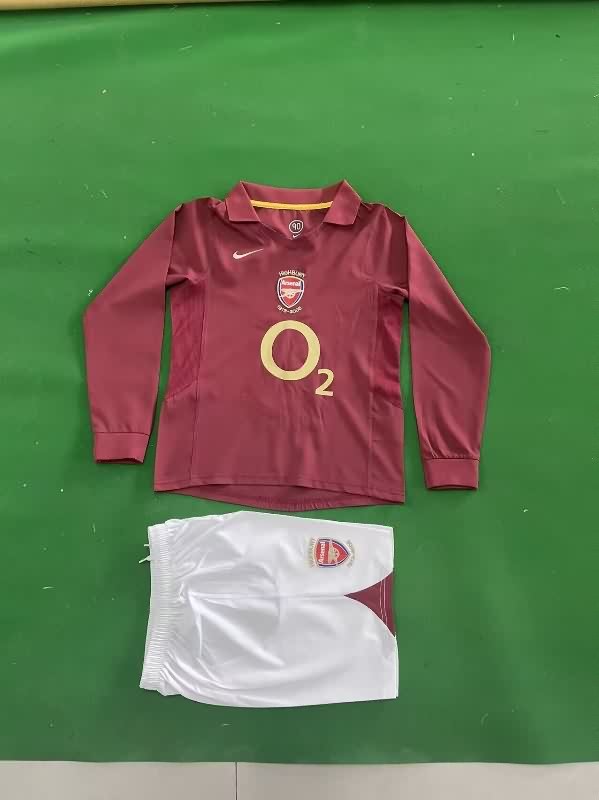 Kids Arsenal 2005/06 Home Long Sleeve Soccer Jersey And Shorts