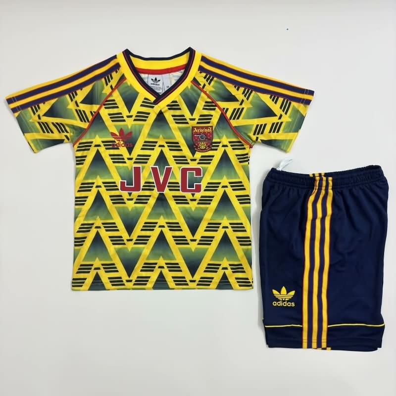 Kids Arsenal 1991/93 Away Soccer Jersey And Shorts
