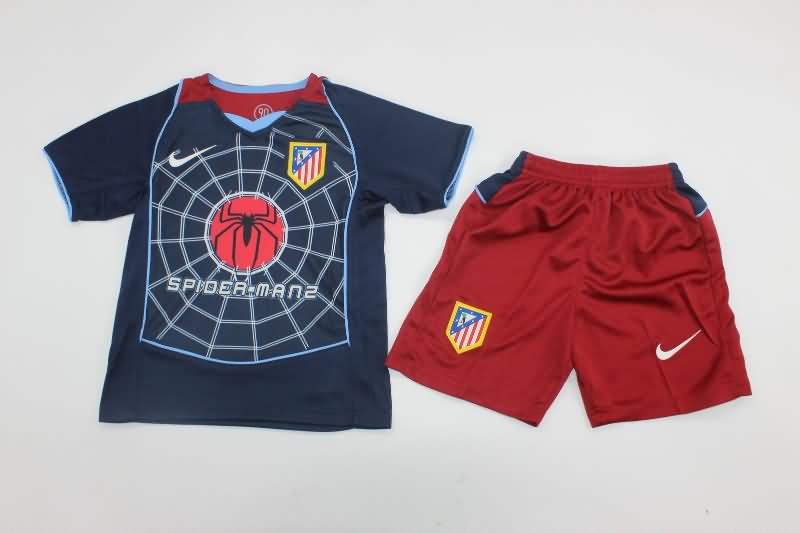 Kids Atletico Madrid 2004/05 Away Soccer Jersey And Shorts