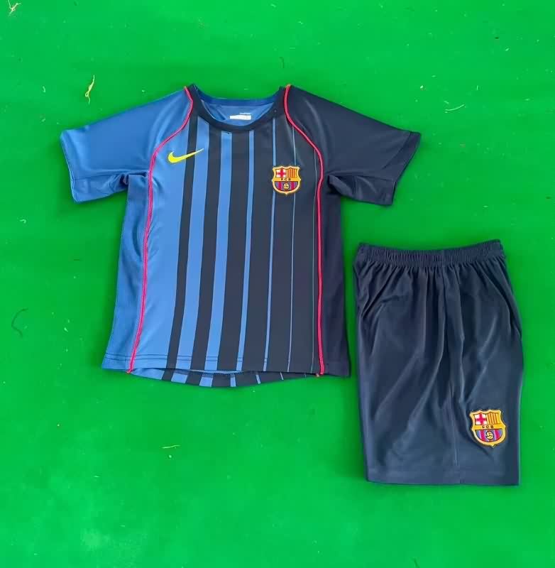 Kids Barcelona 2004/05 Away Soccer Jersey And Shorts