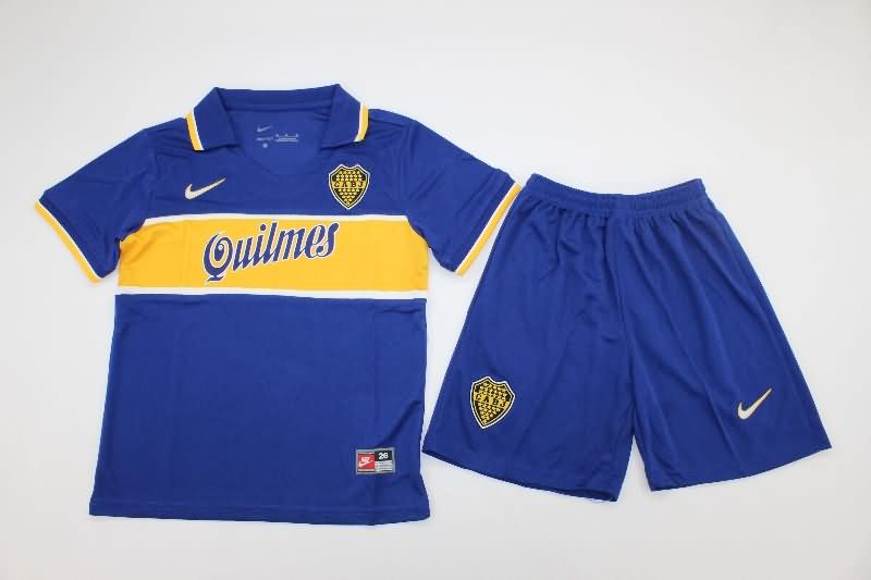 Kids Boca Juniors 1996/97 Home Soccer Jersey And Shorts